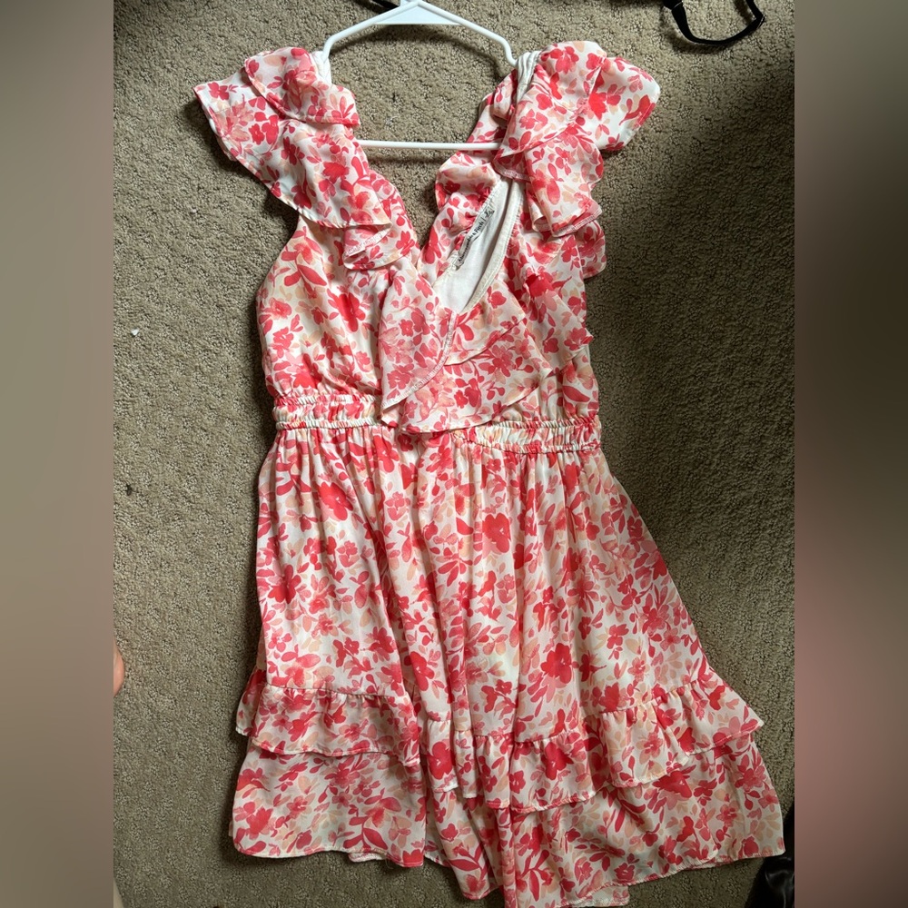 Abercrombie & Fitch Pink Floral Ruffle Dress